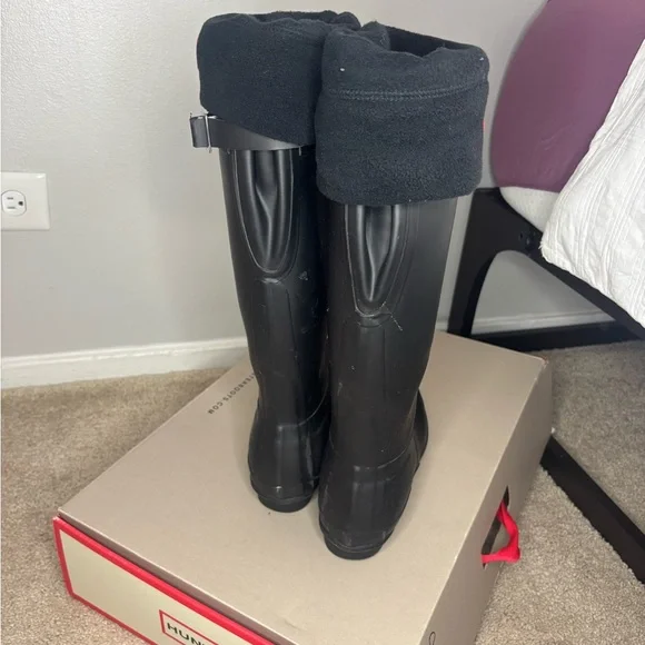 Hunter Black Knee-High Rain Boots - Picture 3 of 5